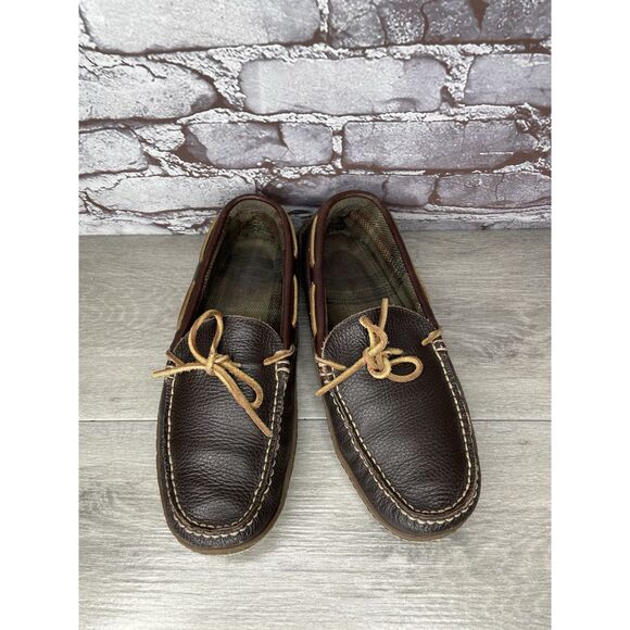 L.L. Bean Pebble Brown Leather Moccasin Slip On Loafers Shoes Men Sz 10M US/43EU - Picture 10 of 16